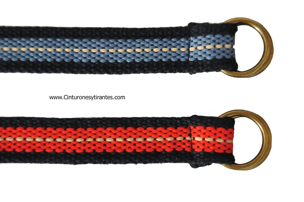 WOVEN RIBBON BELT WITH CHILD LOCKING RING 