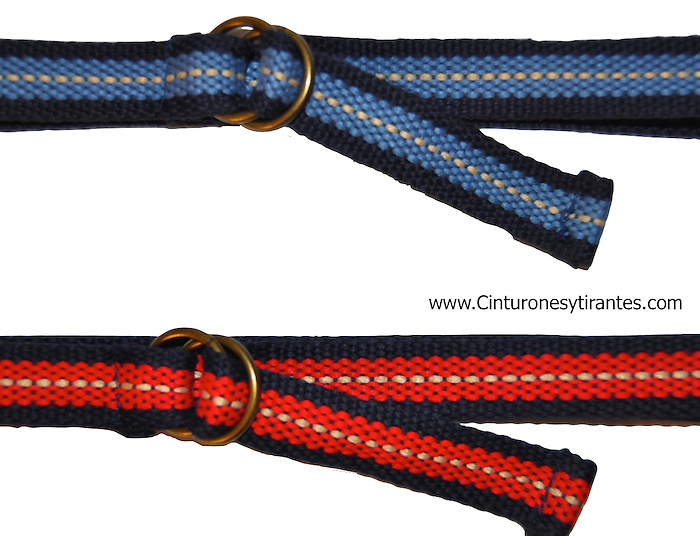 WOVEN RIBBON BELT WITH CHILD LOCKING RING 