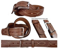 BELT MAN IN LEATHER CRAFT ROUGH AND STITCHING