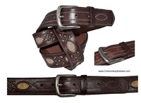 BELT MAN IN LEATHER CRAFT ROUGH AND STITCHING