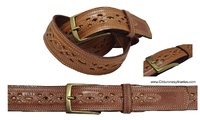 BELT MAN WITH LEATHER CRAFT WORK MADE IN SPAIN PICADO