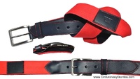 BLUNI TITTO BELT MEN  HIGH QUALITY LEATHER AND CANVAS