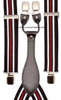 BRACES FOR MAN STRIPES WHITE  BLACK AND RED