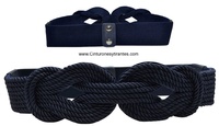 BRAIDED CORD BELT WOMEN WITH CLOSE DOUBLE KNOT