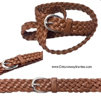 BRAIDED FINE  BELT SIMIL LEATHER