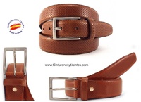 CHOPPED LEATHER GOLF BELT FOR MEN