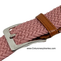 ELASTIC BRAIDED RUBBER BELT FOR WOMEN OR YOUNG GIRL PALE PINK
