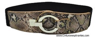 ELASTIC RUBBER SNAKE BELT WITH METAL RING CLOSURE