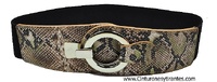 ELASTIC RUBBER SNAKE BELT WITH METAL RING CLOSURE