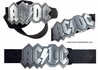 HEAVY METAL BELT WITH METAL BUCKLE ACDC LEATHER