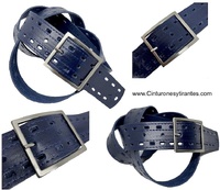 LEATHER BELT AND GROUNDS STITCHING WIDE - 4 COLORS -