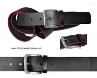  LEATHER  BELT WITH EDGES RED FERRARI  EDGES