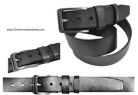 LEATHER BELT WITH EXTRA STRONG BUCKLE AND AGED SINGING