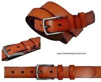 LEATHER BELT WITH SATIN FINISH