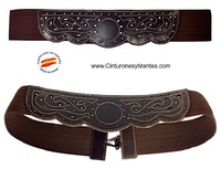  LEATHER CAMPER BELT WITH ADJUSTABLE ELASTIC RUBBER