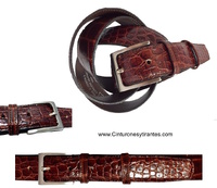 LEATHER CROCODILE MAN'S BELT