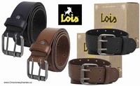 LOIS LEATHER BELT WITH ROLLER SADDLE BUCKLE AND DOUBLE HERN