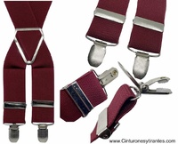 MEN'S 3.5 CM WIDE AND ELASTICATED BRACES IN BURGUNDY