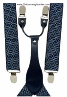 MEN'S BRACES SMALL BLUE DIAMONDS DETAIL IN WHITE