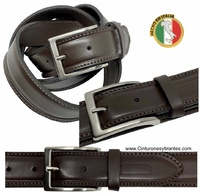 MEN'S LEATHER BELT MADE IN ITALY MARRONE
