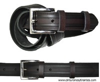 MENS LEATHER BELT WITH DRAWING RECORDED -4 colors-