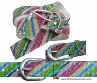 MULTICOLOR WOMEN GLITTER EFFECT BELT