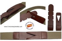 PREMIUM MEN'S BELT IN LEATHER AND METAL FREE ELASTIC BAND IN CAMEL COLOUR