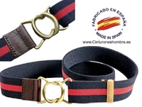 PREMIUM MEN'S INTURON MARINE AND RED WITH GOLDEN HOOKED BUCKLE