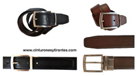 REVERSIBLE LEATHER BELT DUPLEX BACKSTITCHED MEN