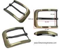 SMOOTH GOLD-PLATED METAL BUCKLE FOR BELT WIDTH 35 MILLIMETRES