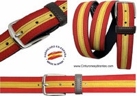 SUEDE LEATHER BELT WITH SPANISH FLAG
