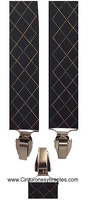 SUSPENDERS MAN IN BEIGE AND GREEN DIAMOND