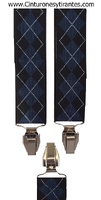 SUSPENDERS MAN IN BLUE DIAMOND AND BLACK