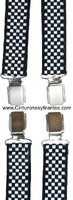 VERY COMFORTABLE BRACES WITH  CLIP PRINT BLACK AND WHITE SQUARES