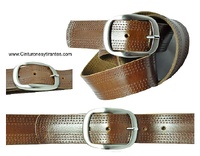 WOMAN BELT MADE WITH LEATHER TRIM STITCHING