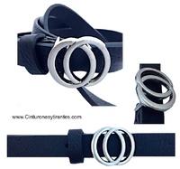 WOMAN'S NARROW BELT WITH INTERLOCKING BUCKLE