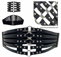 WOMEN'S ADJUSTED BODY BELT WITH METAL STRIPS AND RIVETS