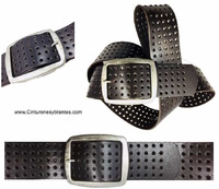WOMEN'S BELT WITH PERCHORED LEATHER WIDE