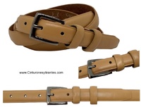 WOMEN'S NARROW LEATHER BELT WITH DOUBLE PIN